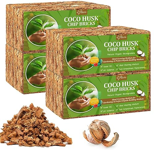 Riare 8 Blöcke kokoserde, Kokossubstrat für Pflanzen & Orchideen | 100% Kokosfaser Substrat torffrei, luftdurchlässig & feuchtigkeitsspeichernd für Garten, Pflanzen, Terrarien und Reptilien