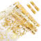 Ticeed 1 Rolle Tischläufer Gold, 15m x28cm Tischband mit Beschicht Glänzend Golden Glänzend Gold Tischdecken Hochzeit Dekostoff Polyester Tischdeko Tischläufer mit 2 Farbiger Bänder