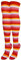 Benefeet Sox Bunte Regenbogen-gestreifte Oberschenkelhohe Socken für Frauen über dem Knie Hohe Socken Nette Cosplay Lange Röhrenstrümpfe, Vintage Rot und Orange, Einheitsgröße
