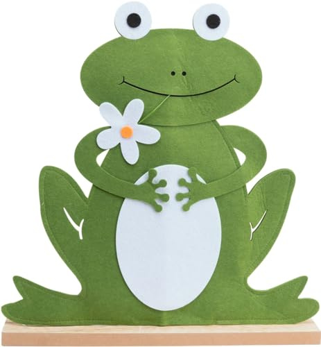 TrendLine Aufsteller Frosch Filz 51 cm grün Gartenstecker
