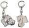 Art-Dog Niedlicher Hundeschlüsselanhänger - Exklusive Kollektion Dogo Argentino Schlüsselanhänger Hund - Versilberte Keyring mit 2,5 cm Schloss - 4,2x4,5x9,2cm