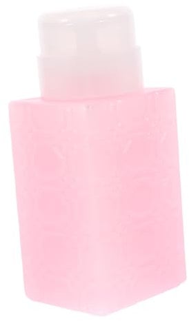 Mipcase Nail Polish Remover Dispenser Push down Bottle Liquid Pump for Travel Makeup Remover Container Lock Leak-proof 250ml Square Push Bottle Pink