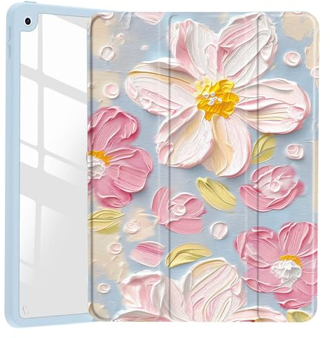 JOYLAND Schutzhülle für iPad Pro (2017) / iPad Air 3 (26,7 cm / 10,5 Zoll), Acryl, harte Rückseite mit Stifthalter, dreifach faltbarem Ständer, Tablet-Hülle (Modellnummer: A1701 A1709 A1852) Babyblau