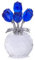 Statue de Fleur de Rose Bleue en Cristal avec Vase Rond, décoration d'intérieur en Verre de Cristal, Cadeau Romantique pour Femme, Petite Amie, Femme, Statue décorative en Verre de Fleur de Rose