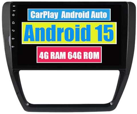 RoverOne Autoradio CarPlay Haupteinheit für Volkswagen Jetta 6 Sagitar Bora 2011-2018 Android Auto Touchscreen Sat Navi Bluetooth WiFi Radio Player