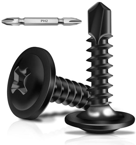 50 viti autofilettanti 4,2 x 19 mm, viti per trapano, viti autofilettanti in acciaio inox, viti a croce, ossido nero, con punta per cacciavite