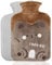 Hot Water Bottle, 1L hot Water Bottle with Removable Soft Plush Cover, Natural Rubber Leakproof hot Water Bottles with Cute Rabbit and Brown Bear Pattern for Relieve Body Pain Provide Warm (Brown)