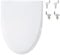 Meaferks V-shape Toilet Seat, Soft-Close Toilet Lid, Non-Slip Bumpers, Sturdy Plastic, Quick Release Toilet Seat Hinges, Easy to Install & Clean, Two Sets of Parts, White (C-016)