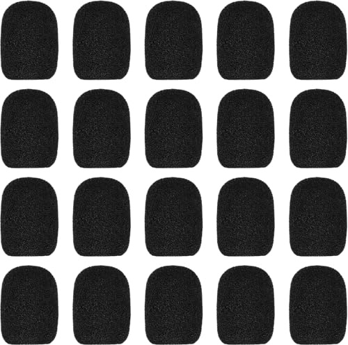 LICQIC Headset Microphone Foam Cover, Mini Windscreens Sponge, 20 Pcs | Foam Microphone Windscreen for Headset or Lavalier Microphone