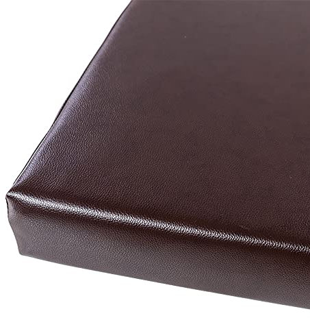Premium-Sitzkissen aus Kunstleder für langen Hocker, dick, atmungsaktiv, Bankauflage für Sofa, 60 x 30 x 5 cm, Braun