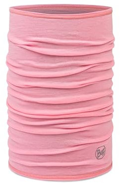 Buff Merino Lightweight Sciarpa Multifunzionale Scaldacollo Uomo Donna Adulti, Lana Merino, Escursionismo, Outdoor, Sostenibile, Leggera, Fine, Taglia Unica, Rosa