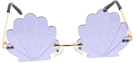 VALICLUD Muschel Design Sonnenbrille Foto Requisite Mit Metallrahmen Leichte Partybrille Für Erwachsene Bequemer Gebogener Bügel Für Karneval Und Maskenball