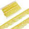 GORGECRAFT 11 m Gelber Chiffon Spitzenrandbesatz Mit Pailletten Geraffte Rüschen Elastisches Organza Stoffband 3cm Plissiertes Netz Dehnbarer Fransenbesatz Für Stoffhandwerk Nähen Bestickte Dekoration