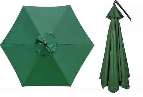 230 cm / 270 cm / 300 cm Telo Di Ricambio per Ombrellone da Giardino, 6 Nervature / 8 Nervature Copertura di Ricambio per Ombrellone da Tavolo per Cortile Giardino Spiaggia (solo Baldacchino)(Dark gre
