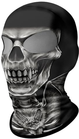 ShopINess 3D-Sturmhaube Totenkopf Unisex Zwei Loch Sturmhaube für Erwachsene für Motorrad Sport Partys Halloween und Karneval (DE/NL/SE/PL, Alphanumerisch, Einheitsgröße, Vampir)