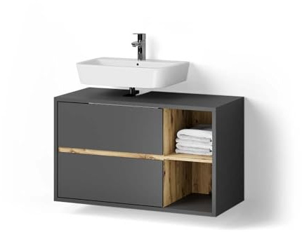 Livinity Waschbeckenunterschrank Vomano, Anthrazit, 100 x 60 cm