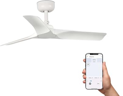 Faro Hey Small Ceiling Fan with 3 Blades Matt White, Smart Tuya System