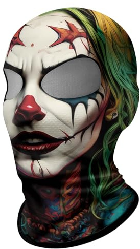 ShopINess Zwei Augen 3D-Sturmhaube Totenkopf Frauen Zwei Loch Sturmhaube Motorrad Sport Partys Halloween Karneval Totenkopf