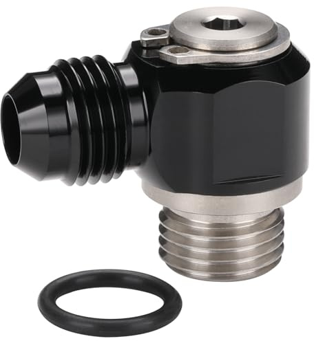 Podavelle 6AN Male Flare Banjo to 6AN -6 ORB Stainless Steel Banjo Bolt Assembly Fitting Adapter Black