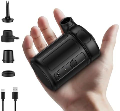 SUPPOU Elektrische Luftpumpe,6000 mAh Luftpumpe Elektrisch,Akku Luftpumpe, Verbesserte Metallflügel 2026,4 Aufsätze,für Campingausrüstung,Pool-Schwimmtiere,Luftbetten, Planschbecken Pool