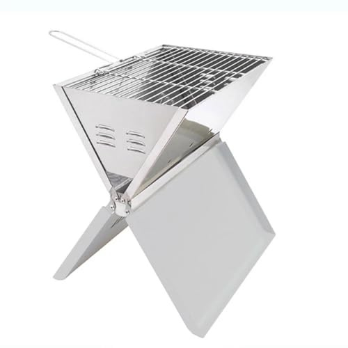 Barbecue pieghevole a carbonella pieghevole in acciaio inox, barbecue portatile da campeggio con griglia per 3-5 persone, pieghevole, per esterni, campeggio, picnic