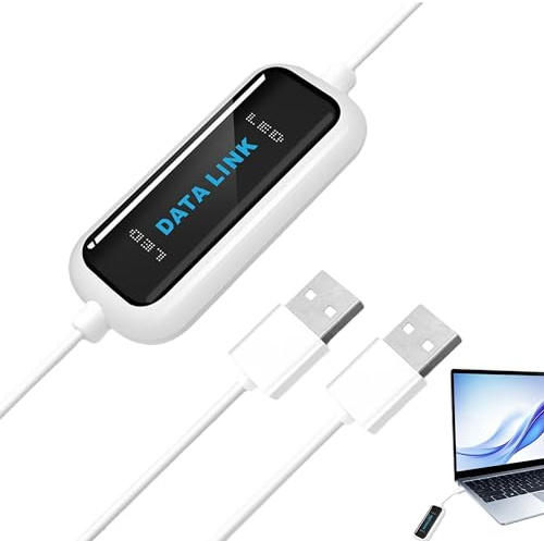 BOBITALK aukson usb link kabel,data link kabel，usb trigger kabel， 480Mb/s PC zu PC USB Kabel für Windows 11/10/8/7/XP/Vista, Plug & Play File Transfer zwischen Computern & Laptops