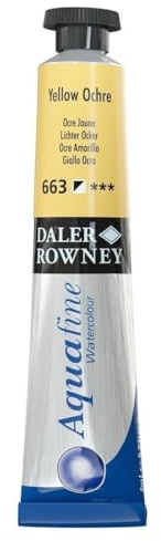 Daler-Rowney Aquafine Watercolour Paint, Aluminium Tube, 0.27oz - 8 ml, Yellow Ochre