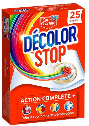 Décolor Stop Action Complète – 25 Lingettes – Lingettes Anti-décoloration – Anti transfert de couleurs
