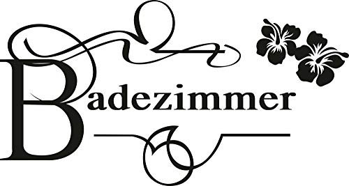 A661 Tür-/Wandtattoo Badezimmer 50cm x 27cm schwarz (erhältlich in 40 Farben und 2 Größen)