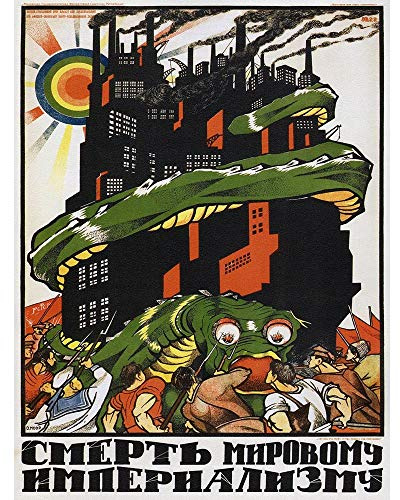 Wee Blue Coo Soviet Union Death to Imperialism Communism Vintage Art Print Poster Wall Decor Kunstdruck Poster Wand-Dekor-12X16 Zoll