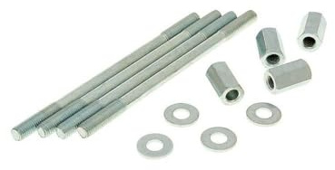 Stehbolzensatz mit Muttern M7 120mm kompatibel mit Derbi Senda 50 EBS | Set aus 4 Stehbolzen zur Zylinderbefestigung, M7-Gewinde, Muttern 19mm lang; kompatibel mit Schaltmopeds mit EBE/EBS Motoren