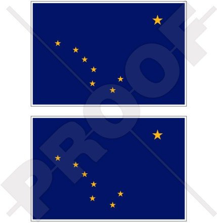 Alaska State Flagge USA Alaskan American 10,2 cm (100 mm) Bumper Sticker, Aufkleber Vinyl X2