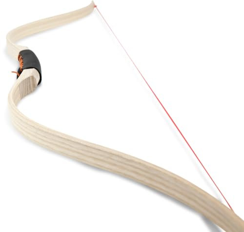 BestSaller 1262 Hunnen-Bogen aus Holz mit Echtleder-Griff für Kinder, ca. 120 cm, ohne Pfeile, Natur