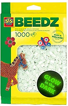 SES 00749 Bügelperlen 1000 Stück, nachtleuchtend