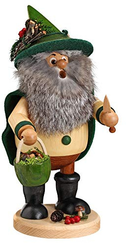 Räuchermännchen Waldwichtel Pilzsammler, grün - 25cm