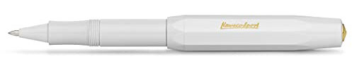 Kaweco CLASSIC SPORT Rollerball White I Gel- / Kugelschreiber aus hochwertigem Kunststoff mit Keramikkugel I Klassischer Kuli in Weiß I 123 g Tintenroller mit 0.7 mm Mine I Gelroller 13,5 cm