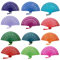 Wooden Hand Fans Pack of Six Mix Bright Random Colours Multi Colour Ladies Fans - World's Best Wooden Fans Range