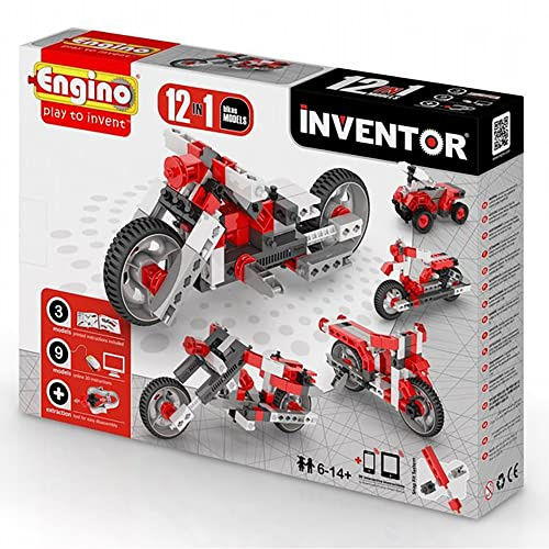Engino-INVENTOR 1232 - Konstruktionsbausatz 12 in 1 Motorräder