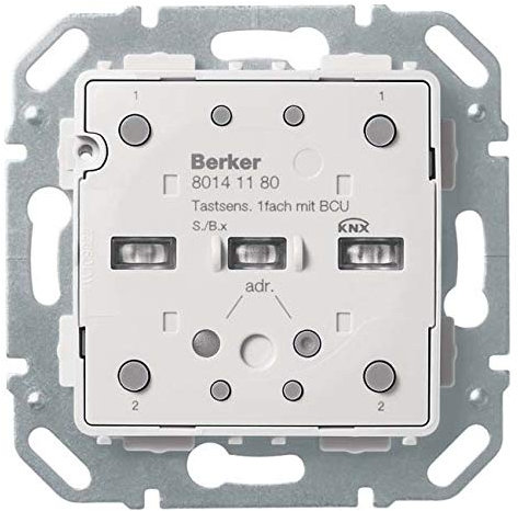 Pulsador KNX con BCU integrada, 1 fase, series berker S.x/B.x de hager