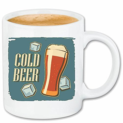 Kaltes BIER Weizenbier PILZ Party Malle Junggesellenabschied Wodka Schnaps WEIN Alkohol Keramik Kaffeebecher 330 ml, weiß Teetasse Spülmaschinenfest mikrowellengeeignet Geschenkidee, Motiv 301022
