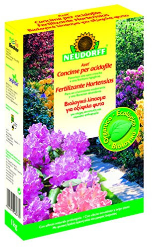 Neudorff Azet Fertilizante Hortensias y Rododendros – Fertilizante orgánico de liberación lenta para un crecimiento y una floración exuberantes, 1 kg