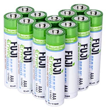 Fuji Enviromax 1.5V Super Alkaline AAA Batteries - No Harmful PVC & Heavy Metals, Long Lasting, Powerful, Triple AAA Batteries (Pack of 12)