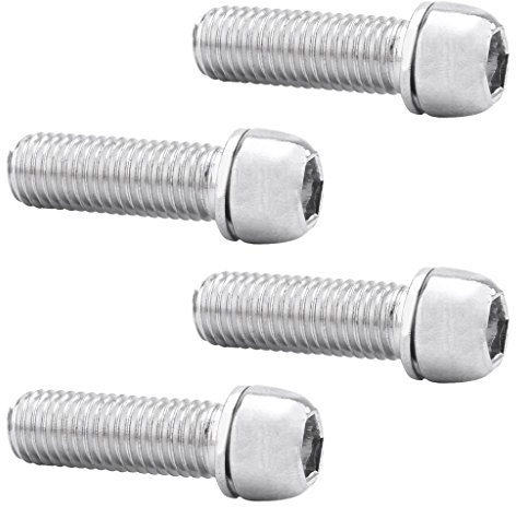 dovewill 4pcs Tornillos Pernos de la botella de agua jaula bicicleta tallo ciclismo herramienta plata