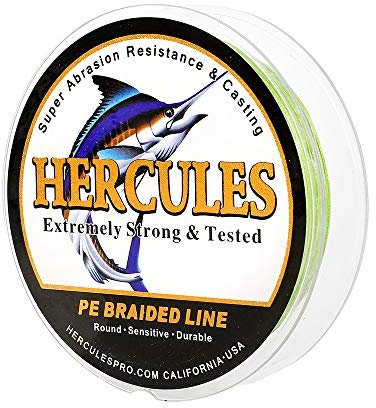 HERCULES Super Cast 100m - 2000m Yards Geflochtene Angelschnur 10lb - 300lb Test für Salzwasser Süßwasser PE Geflecht Fischdraht Superline 8 Stränge