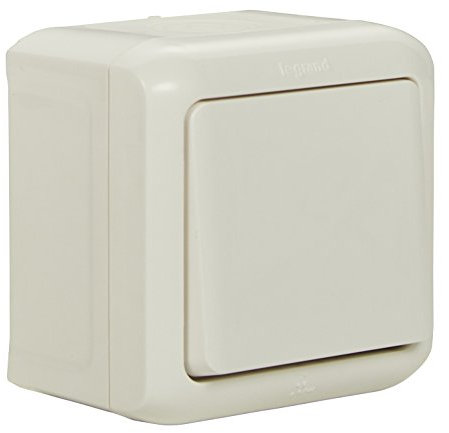 Legrand, Feuchtraum Aufputz Kreuzschalter Spritzwassergeschützt (IP44), zur Montage auf der Wand, 782365