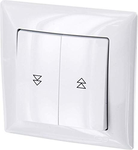 Boutons interrupteur volet roulant - tout-en-un - cadre + insert encastré + couvercle (série G1 blanc pur)