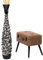 Leewadee Jarrón Grande De Suelo – Jarrón Alto De Madera De Mango para Ramas Decorativas, 110 cm, Negro Blanco