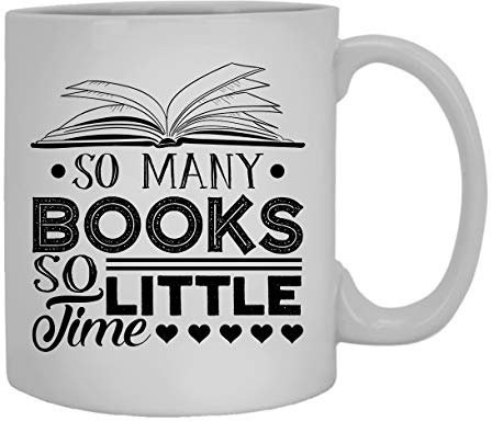 So Many Books So Little Time Tasse, Kaffeetasse, weiße Teetasse, 325 ml