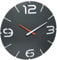 TFA Dostmann Contour Design Funk-Wanduhr, Funkuhr, groß, anthrazit, 60.3536.10, Anthrazit/Weiß, Ø 350 x H 35 mm