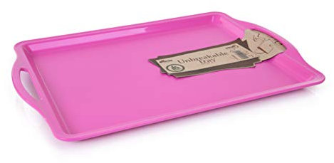 Mintra Home Plateau De Service Résistant en Plastique, Plateau Plastique Rectangulaire, Incassable, sans BPA, Convient Au Micro-Onde/Lave-vaiselle, Cuisine, Fête, Pique-Nique, 44.5x32cm, (Violet)